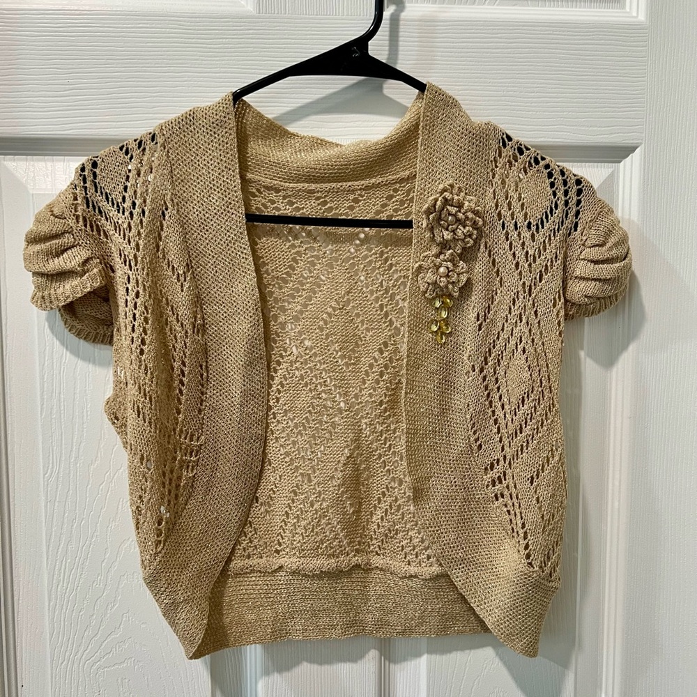 Elegant Tan Knit Women's Sweater